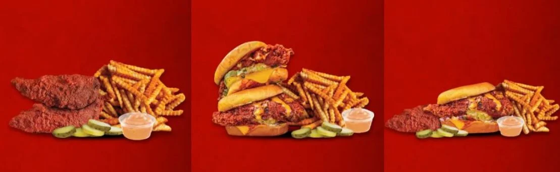 Dave's Hot Chicken sliders and tenders with different heat levels