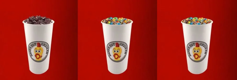 Dave's Shakes menu options